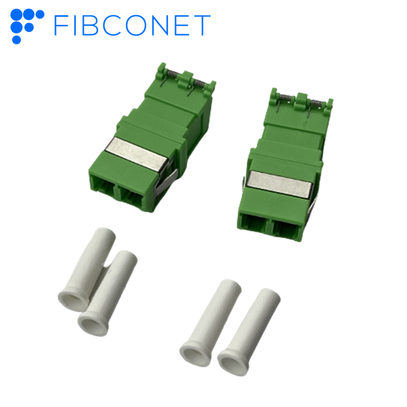 Single-Mode DX LC/APC Fiber Optic Adapter Without Flange PBT Material Quad Fiber Cores