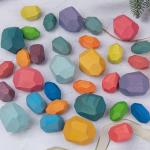 Rocks 190g Baby Building Blocks Wooden Stones Sets Montessori