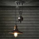 Black rustic lamp pulley pendant lights dinning room bedroom Kitchen island