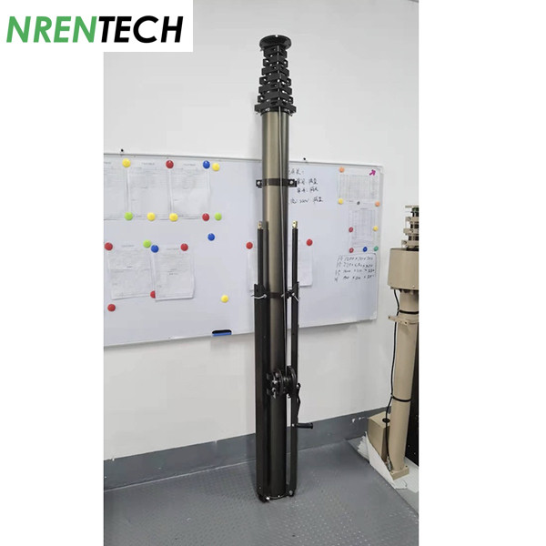 15m Aluminum Mobile Crank Up Telescoping Mast 10kg payloads