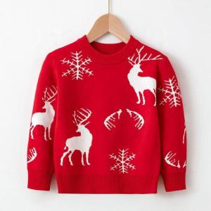Quality Kids Sweater Winter Autumn Girls Boys Clothing Baby Knitwear Pullover Kids Print Warm Christmas Sweaters wholesale
