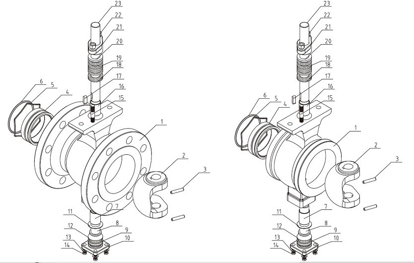 DN25-DN250 Segment Ball Valve with PTFE Seat Material for Carbon Steel