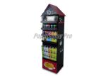 Advertising Cardboard Floor Displays Lightweight Black / Red with Adjustable