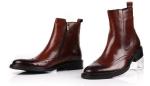 Handmade Zip Mens Leather Dress Boots Military Army SWAT Combat / Training Boots