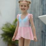 Fish Scales Printed Girls Swimming Suits Split Bikini Girls Swimming Skirt