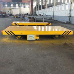 Quality Flat Bed Battery Operated Transfer Trolley Cart Q235 Steel For Flexible Route Changes wholesale