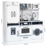 Large 82.5cm Refrigerator Wooden Miniature Kitchen Set Stove White Black