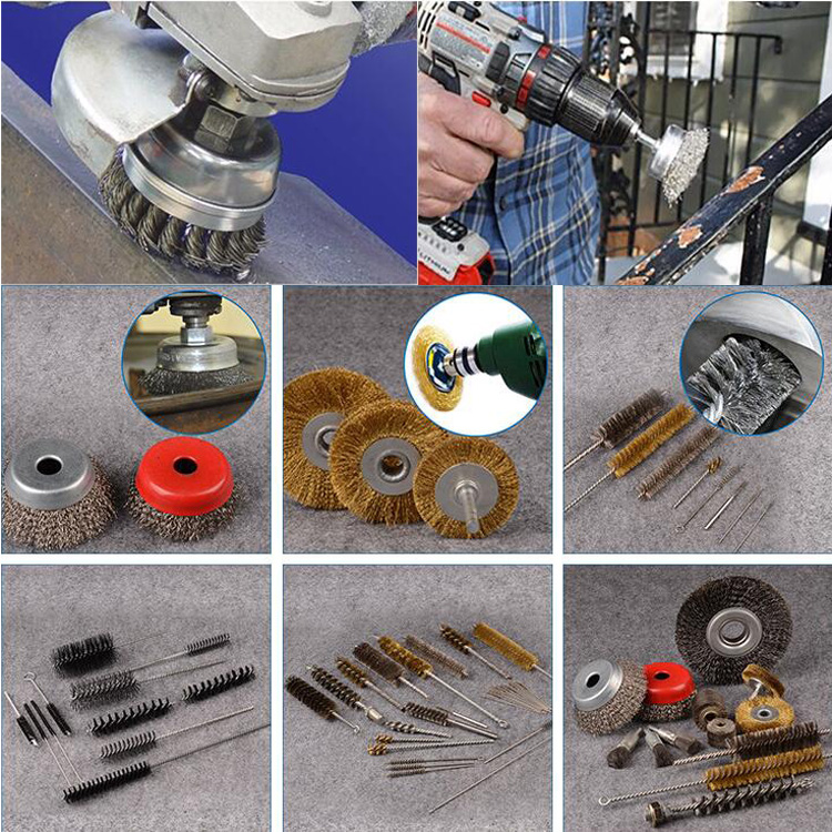 Metal Polishing Stainless Steel Rotary Wire Brush Wear Resistant For Removing Rust