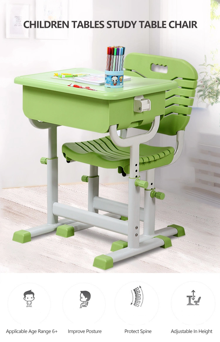 Children/Kids Plastic Desk and Chair Set for School Study ISO9001 ISO14001 Certified