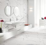 Glazed Digital Polished Porcelain Wall Tile Carrara Super White Color Frost