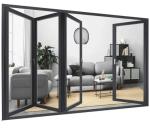 Soundproof Aluminium Folding Door Black Aluminium Bifold Doors