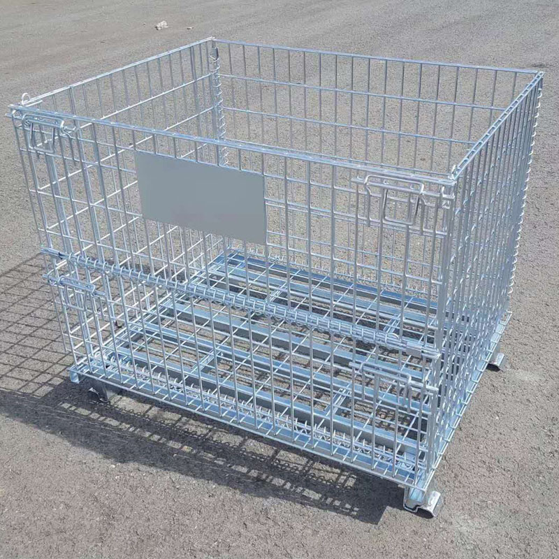 Space Saving Galvanized Foldable Metal Storage Cage 500KG-1000KG Load Capacity