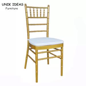 Quality Weeding Gold Metal Hotel Banquet Chairs Stackable Wedding Chiavari Tiffany Chair wholesale