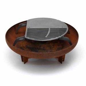 Quality Rusted Red 100cm Corten Steel Fire Pit BBQ For Backyard Patio wholesale