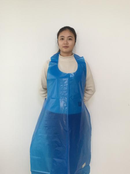 Biodegradable Medical Disposable PE Apron , Green Color Plastic Aprons For
