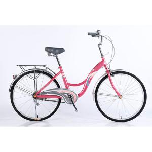 Quality 24 Steel Frame Single Speed Ladies Bike City Bicycle With Front And Rear Wheel Disc Brake wholesale