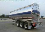 3 Axle Stainless Steel Tanker Semi Trailer For Drink Water , Beer, Milk , Food