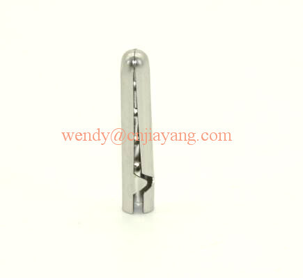 jiayang shiny silver metal toggle cord end cord cap for strings