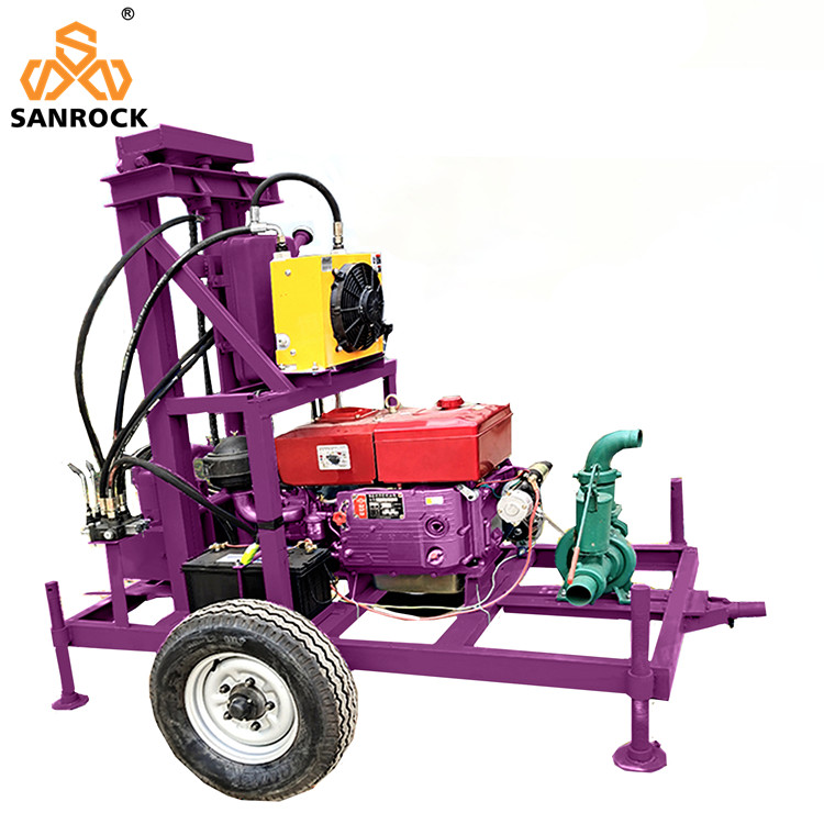 Portable Water Drilling Machine High Drilling Efficiency Trailer Mounted Water Well Drilling Rig Machine