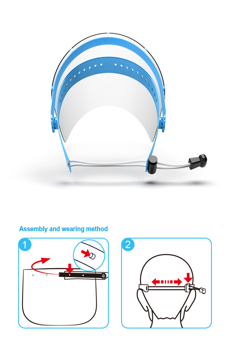 Full Face Medical Isolation Protective Shield Mask Pet Material High Impact Resistance