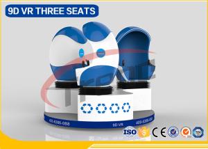 Quality Amusement Park Virtual Reality Simulator Three Seats , 9D Movie Theater For Shopping Mall wholesale