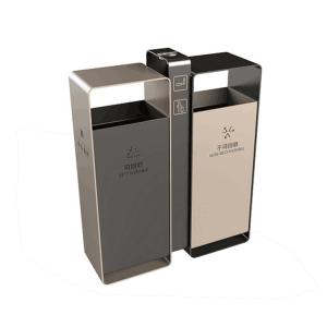 Quality H1000mm 40L Stainless Steel Dual Compartment Trash Can wholesale