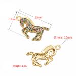 DIY 18k Gold Unicorn Necklace Horse Charms Bracelet Pave CZ Zircon