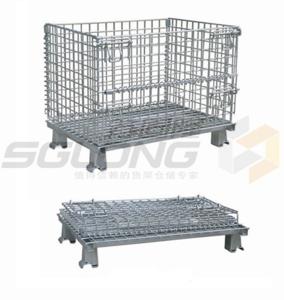 Quality Fully Collapsible Wire Container Storage Cages Industrial Metal Baskets wholesale