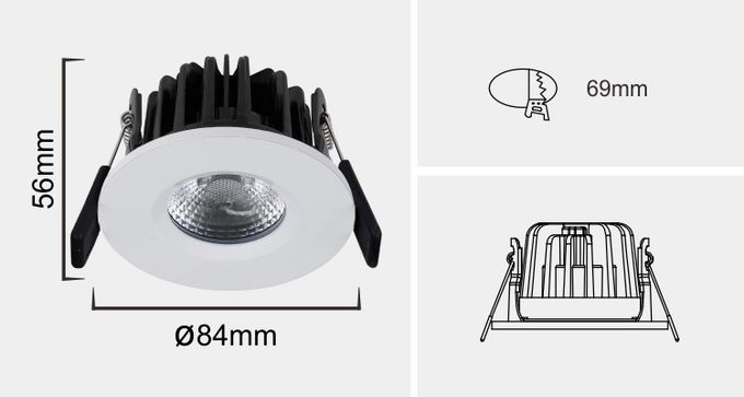 Trim Cover Changeable 40 Degree Beam Angle CREE Chip Ip65 Waterproof Downlight