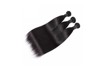 Natural Black Full Lace Wig With Bangs 100% Virgin Silk Straight Human Hair Wigs