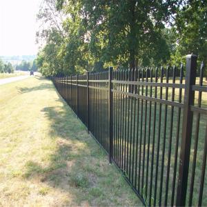 Quality Industrial Tubular Steel Fencing Black 2100x2400mm Metal Fencing Panels wholesale