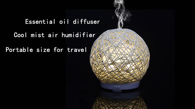 Aromatherapy USB Air Humidifier 80ml with 7 Color LED Nightlight Aroma Diffuser