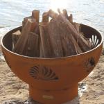 36 Inch Pre Rusted Corten Steel Firepits Outdoor With Oxide Patina
