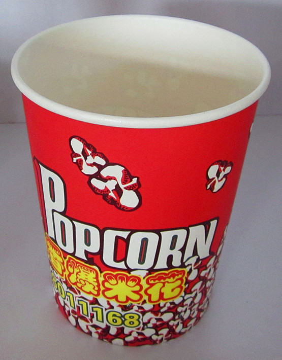 32oz -85oz Disposable Paper Popcorn Buckets With Single Side PE Coated