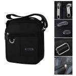 Travel Shoulder Messenger Bag 2 Sizes Black Nylon Crossbody Bag Casual
