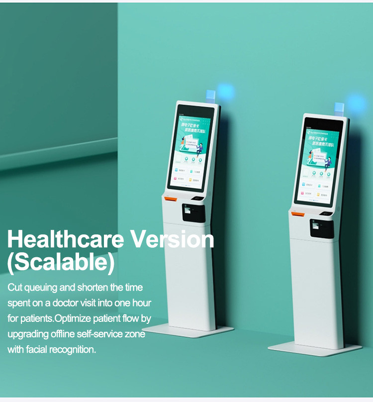 80mm Printer Self Checkout Kiosk Floor Standing For Supermarket Retail