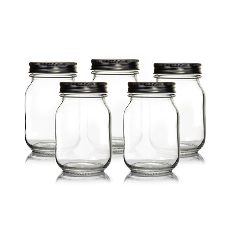 Wholesale Jar Food Storage Canister Transparent Borosilicate Glass With Metal Cover