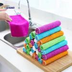 Ultra-Fine Natural Bamboo Fiber Charcoal Dishcloth Microfiber Dish Towel