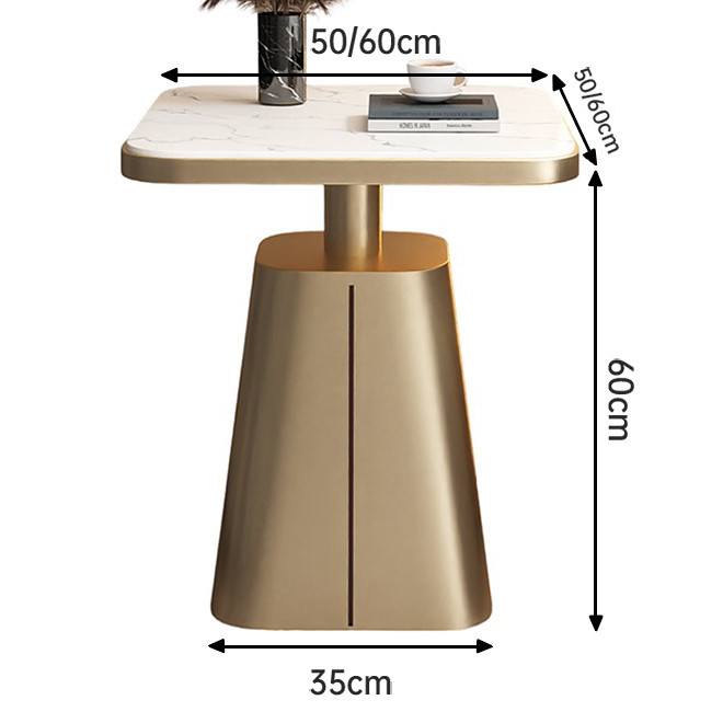 Square Marble End Table With Smooth Surface NO Storage