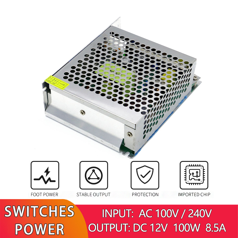 Regulated LED Driver Switch Power Supply AC 100V 240V To DC 12V 8.5A 100W