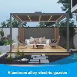 Aluminum Alloy Electric Tilting Louver Pavilion Outdoor Patio Gazebo Villa