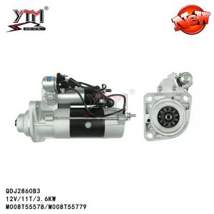 Quality 12V 3.6KW Mitsubishi Starter Motor For Benz Truck BZ64371 Auto Parts Silver Color M008T55779 3841359 wholesale