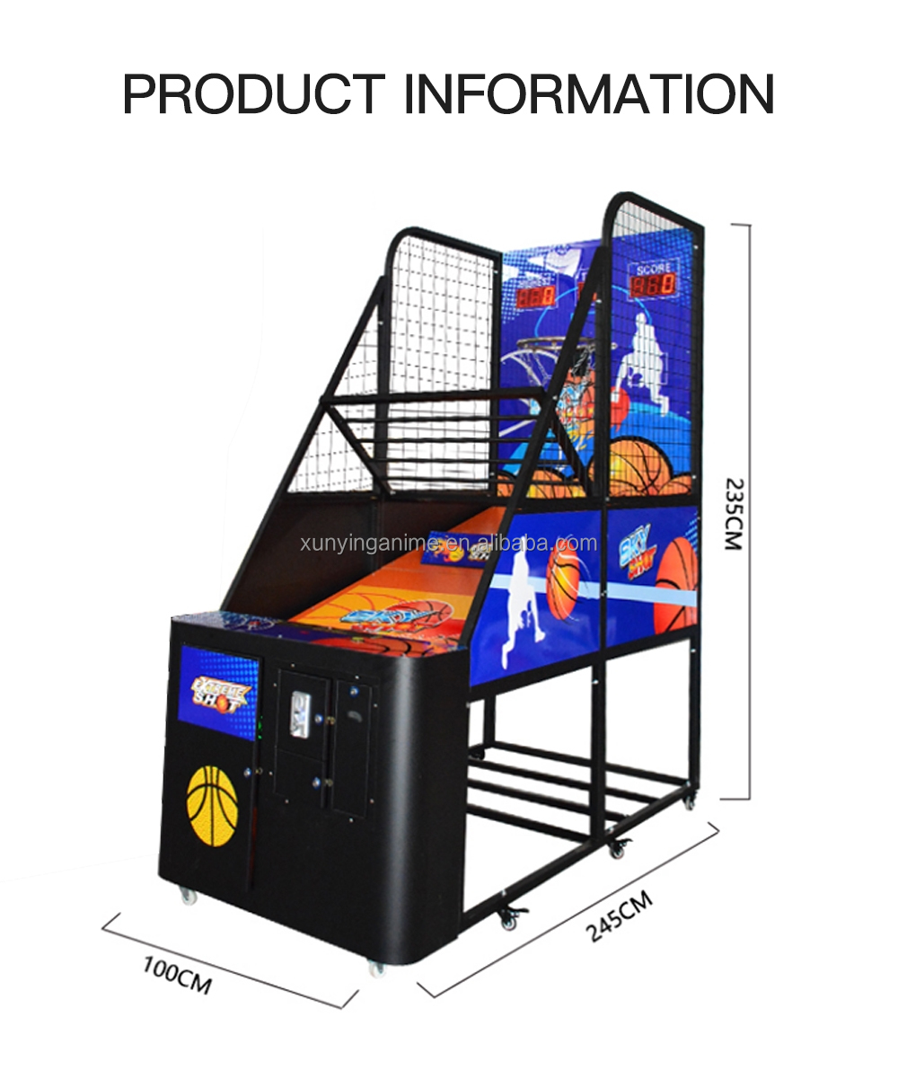 Indoor Amusement Park Hoop Street Arcade Basketball Machine Coin Operated 110V
