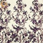 Elegant Purple 3D Embroidery Lace Fabric For Woman Party Dress