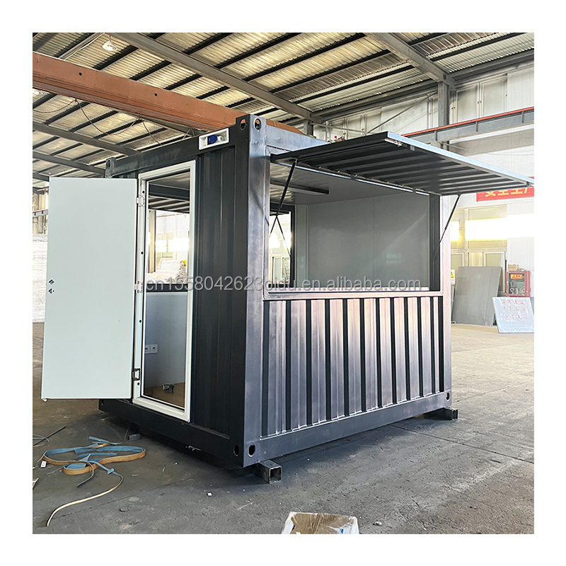 Prefab Shop Custom Pop Up Cafe Bar in 10ft and 20ft Container Coffee Shops with Galvanized Steel Square Tubes