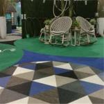 Stripe Design PVC Woven Vinyl Carpet Roll For Commercial Outdoor Anti - Slip