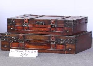 Quality Red Brown CARB L40x30x15 Wooden Trunk Box For Home wholesale