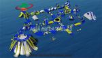 Floating Blue 50 x 40M Water Park Inflatable Water Island Park