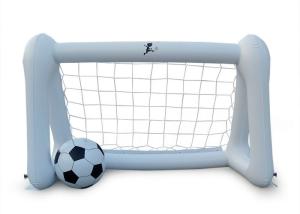 Quality White Inflatable Water Toys , Children 's Soccer Goal Frame Outdoor Playground Inflatable Football Games wholesale