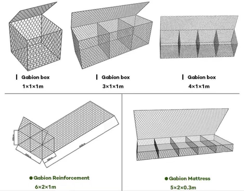 Galvanized And PVC Coated Gabion Wire Mesh Durable And Flexible For Foundation Support